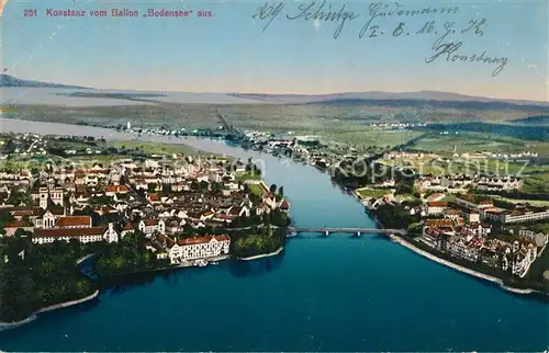 AK / Ansichtskarte Konstanz_Bodensee vom Ballon Bodensee aus gesehen Konstanz_Bodensee