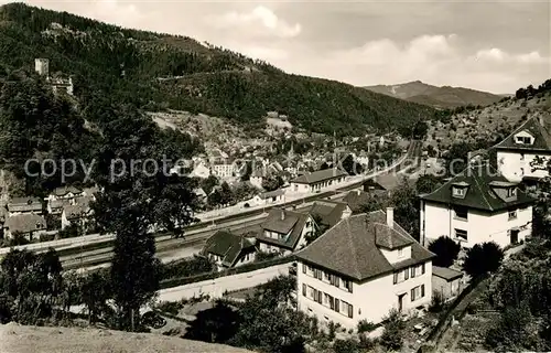 AK / Ansichtskarte Hornberg_Schwarzwald Bahnhof und Stadt mit Schloss Hornberg Schwarzwald