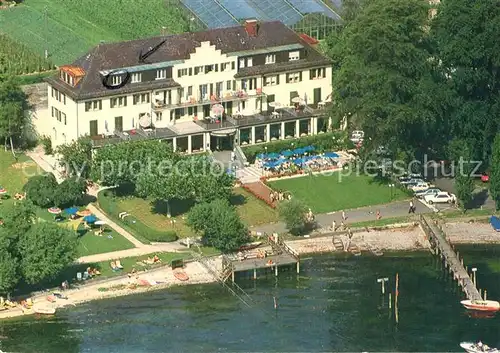 AK / Ansichtskarte Insel_Reichenau Strandhotel Loechnerhaus Fliegeraufnahme Insel Reichenau
