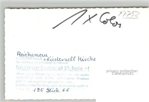 AK / Ansichtskarte Niederzell_Reichenau Kirche Innenansicht Niederzell Reichenau