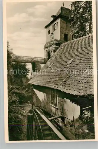 AK / Ansichtskarte Meersburg_Bodensee Schlossmuehle mit Schlosseingang Wasserrad Meersburg Bodensee