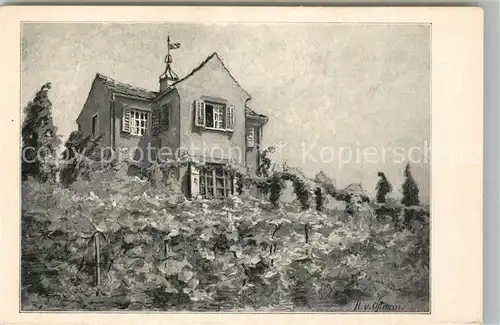 AK / Ansichtskarte Meersburg_Bodensee Annette s Fuerstenhaeusel Annette von Droste Huelshoff Kuenstlerkarte Meersburg Bodensee