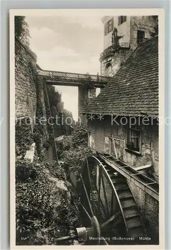 AK / Ansichtskarte Meersburg_Bodensee Muehle Wasserrad Meersburg Bodensee