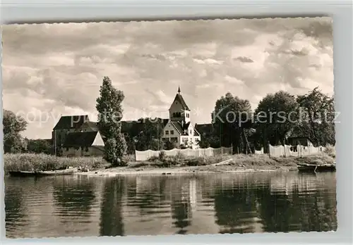 AK / Ansichtskarte Insel_Reichenau Muenster Kirche Ansicht vom See aus Insel Reichenau