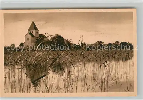 AK / Ansichtskarte Oberzell_Reichenau Blick zur Kirche Ansicht vom See aus Oberzell Reichenau