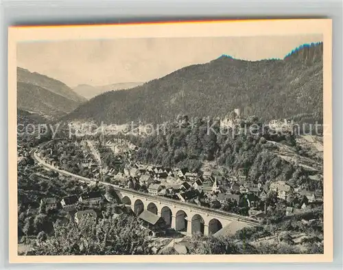 AK / Ansichtskarte Hornberg_Schwarzwald Panorama Viadukt Kupfertiefdruck Hornberg Schwarzwald