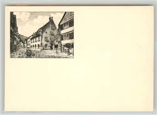 AK / Ansichtskarte Hornberg_Schwarzwald Beim Rathaus Kuenstlerkarte Hornberg Schwarzwald