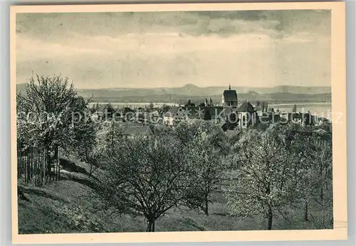 AK / Ansichtskarte Insel_Reichenau Blick auf Hegauberge Kupfertiefdruck Insel Reichenau