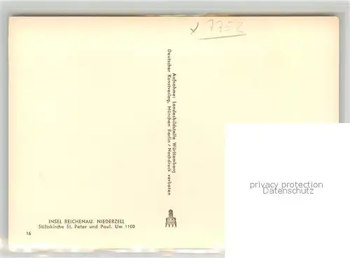 AK / Ansichtskarte Niederzell_Reichenau Stiftskirche St Peter und Paul Niederzell Reichenau