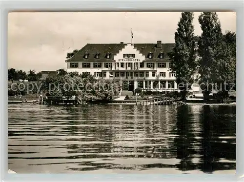 AK / Ansichtskarte Insel_Reichenau Strandhotel Loechnerhaus Ansicht vom See aus Insel Reichenau