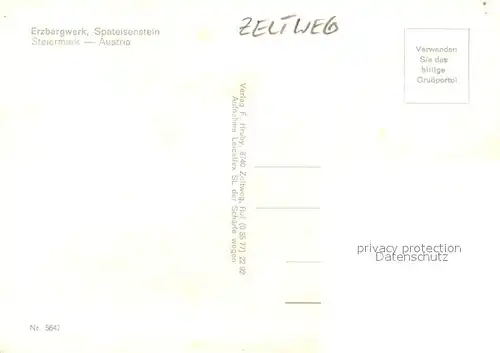AK / Ansichtskarte Eisenerz_Steiermark Erzbergwerk Spateisenstein Zeltweg Eisenerz_Steiermark