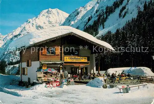 AK / Ansichtskarte Baad_Mittelberg_Kleinwalsertal Kiosk Drechsel Cafe Guentlistube Baad_Mittelberg