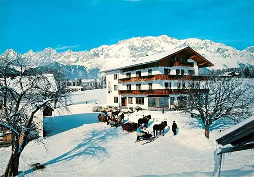 AK / Ansichtskarte Ramsau_Dachstein_Steiermark Pension Kobaldhof Pferdeschlitten Ramsau_Dachstein