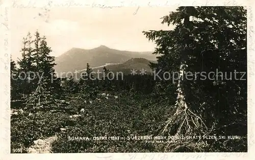 AK / Ansichtskarte Sumava_Boehmen Ostry Jezerni Hory Pobliz Chaty Plzen Sumava Boehmen