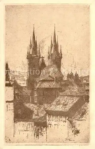AK / Ansichtskarte Praha_Prahy_Prague Tyn od vychodu di leptu Praha_Prahy_Prague