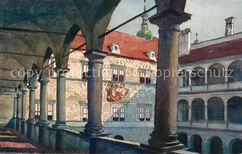 AK / Ansichtskarte Litomysl Nadvori zamku s galeriemi Litomysl