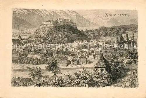 AK / Ansichtskarte Salzburg_Oesterreich Panorama mit Festung Salzburg_Oesterreich