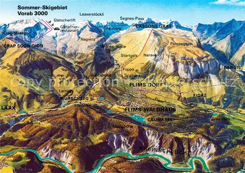 AK / Ansichtskarte Flims_GR Ortungskarte Laax Murschetg Flims_GR