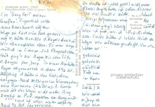 AK / Ansichtskarte Franz_Senn_Huette Alpeine Franz_Senn_Huette