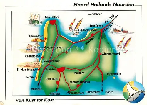 AK / Ansichtskarte Niederlande Hollaendischer Norden Lageplan Niederlande