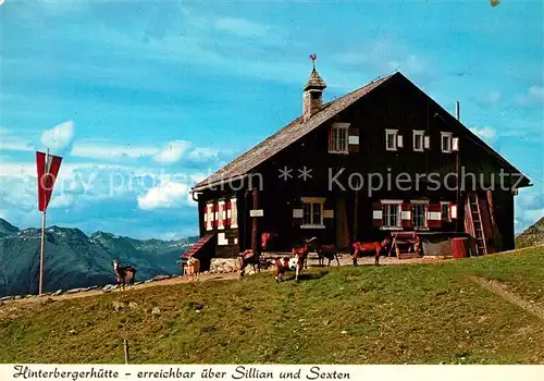 AK / Ansichtskarte Sexten_Sesto_Suedtirol Silian Hinterbergerhuette Sexten_Sesto_Suedtirol