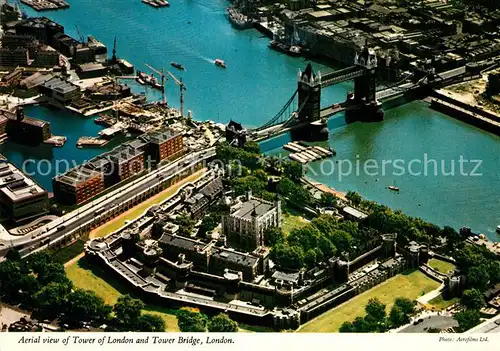 AK / Ansichtskarte London Fliegeraufnahme Tower and Tower Bridge London