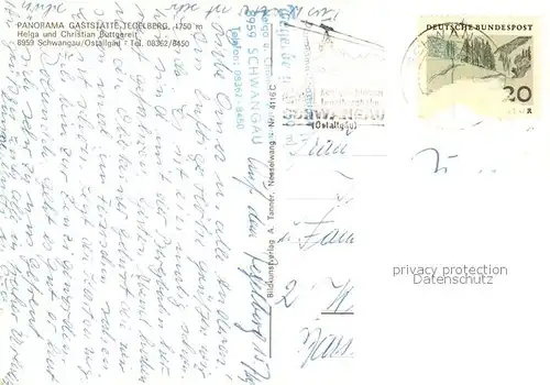 AK / Ansichtskarte Schwangau Restaurant Tegelberg Schwangau