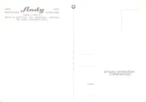 AK / Ansichtskarte Groeden Cafe Konditorei Andy Groeden