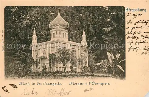 AK / Ansichtskarte Strassburg_Elsass Kiosk Orangerie Strassburg Elsass
