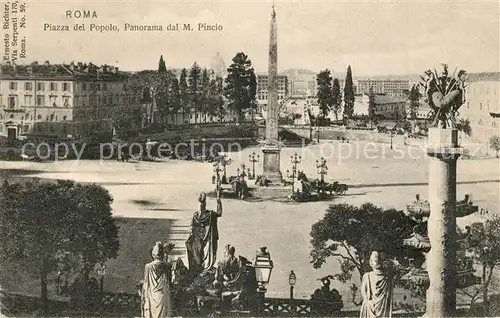 AK / Ansichtskarte Roma_Rom Piazza del Popolo Panorama dal M Pincio Roma_Rom