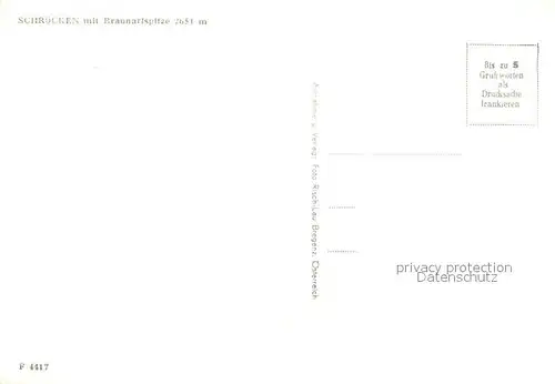 AK / Ansichtskarte Schroecken_Vorarlberg Braunarlspitze Schroecken Vorarlberg