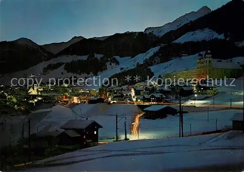 AK / Ansichtskarte Disentis_GR Winterabend Disentis GR