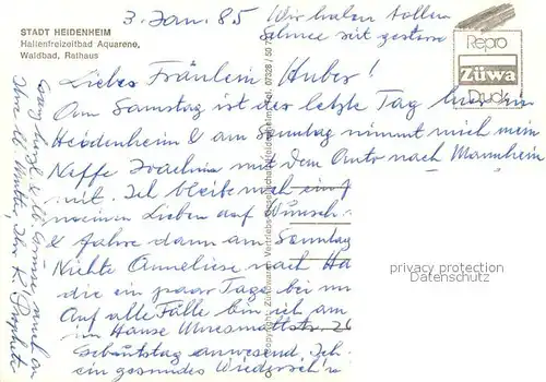 AK / Ansichtskarte Heidenheim_Brenz Hallenfreizeitbad Aquarena Waldbad Rathaus Heidenheim Brenz