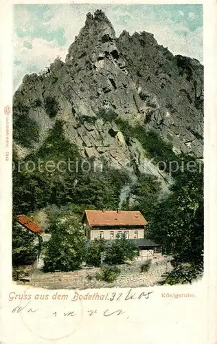 AK / Ansichtskarte Bodetal_Harz Koenigsruhe Felsen Bodetal Harz