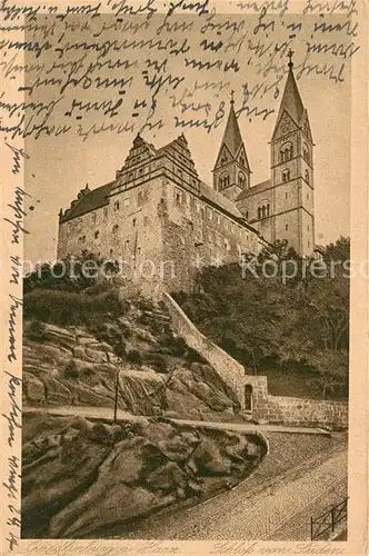 AK / Ansichtskarte Quedlinburg Schloss Ansicht von Sueden Kuenstlerkarte Quedlinburg