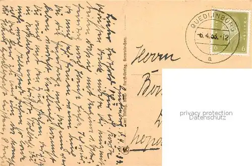 AK / Ansichtskarte Quedlinburg Schloss Ansicht von Sueden Kuenstlerkarte Quedlinburg