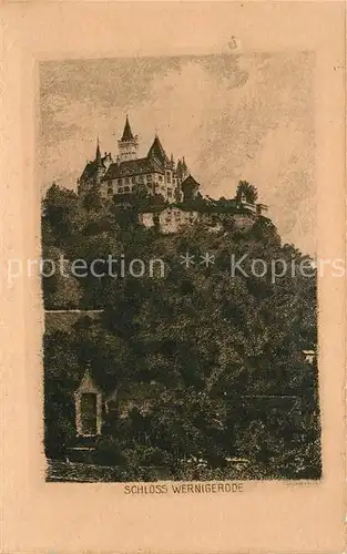 AK / Ansichtskarte Wernigerode_Harz Schloss Kuenstlerkarte Wernigerode Harz
