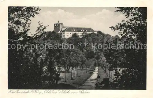 AK / Ansichtskarte Ballenstedt Blick von Sueden nach dem Schloss Luxo Gravure Ballenstedt