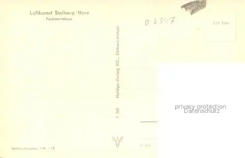 AK / Ansichtskarte Stolberg_Harz Fachwerkbau Luftkurort Stolberg Harz