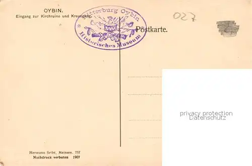 AK / Ansichtskarte Oybin Eingang zur Kirchruine und Kreuzgang Oybin