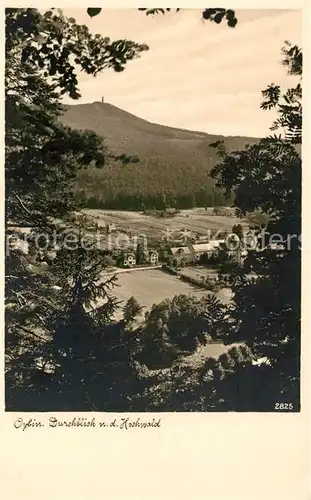 AK / Ansichtskarte Oybin Durchblick nach dem Hochwald Zittauer Gebirge Silesia Karte Nr 2825 Oybin