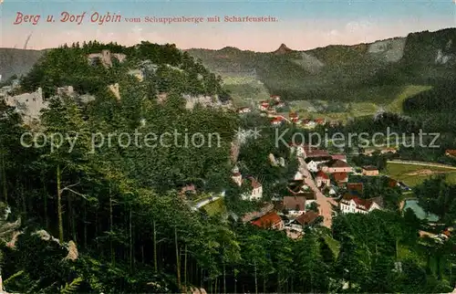 AK / Ansichtskarte Oybin Panorama mit Berg Oybin Zittauer Gebirge Oybin