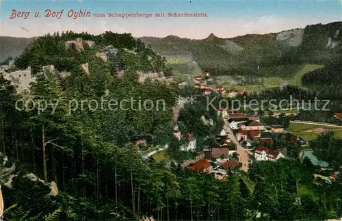 AK / Ansichtskarte Oybin Panorama Berg Oybin Blick vom Schuppenberge Scharfenstein Zittauer Gebirge Oybin