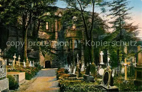 AK / Ansichtskarte Oybin Kirchhof und Klosterruine Friedhof Oybin