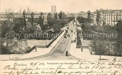 AK / Ansichtskarte Muenchen Totalansicht vom Maximilianeum Muenchen