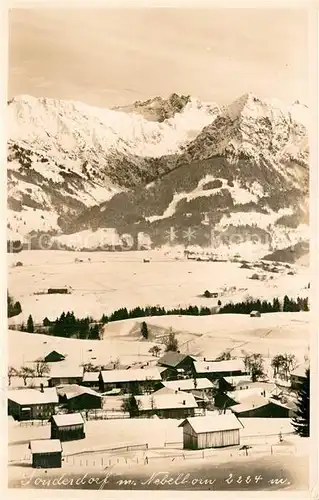 AK / Ansichtskarte Sonderdorf Winterpanorama mit Nebelhorn Allgaeuer Alpen Sonderdorf