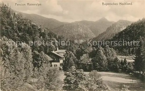 AK / Ansichtskarte Kreuth_Tegernsee Pension Raineralpe Landschaftspanorama Bayerisches Hochland Kreuth Tegernsee