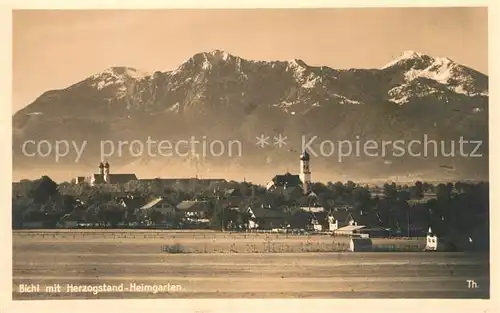 AK / Ansichtskarte Bichl_Benediktbeuern Gesamtansicht mit Herzogstand Heimgarten Bichl Benediktbeuern