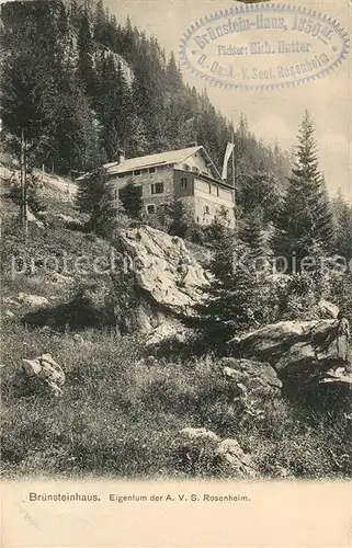 AK / Ansichtskarte Rosenheim_Bayern Bruensteinhaus Berghuette Mangfallgebirge Rosenheim Bayern