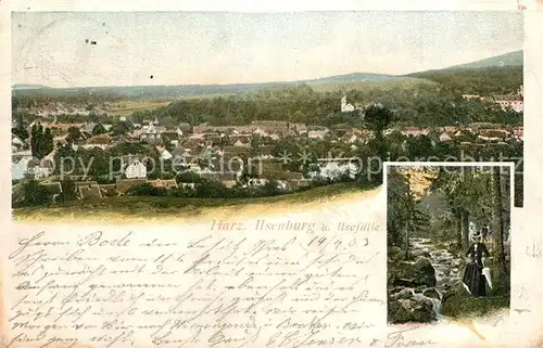 AK / Ansichtskarte Ilsenburg_Harz Stadtpanorama Ilsefaelle Wasserfall Ilsenburg Harz